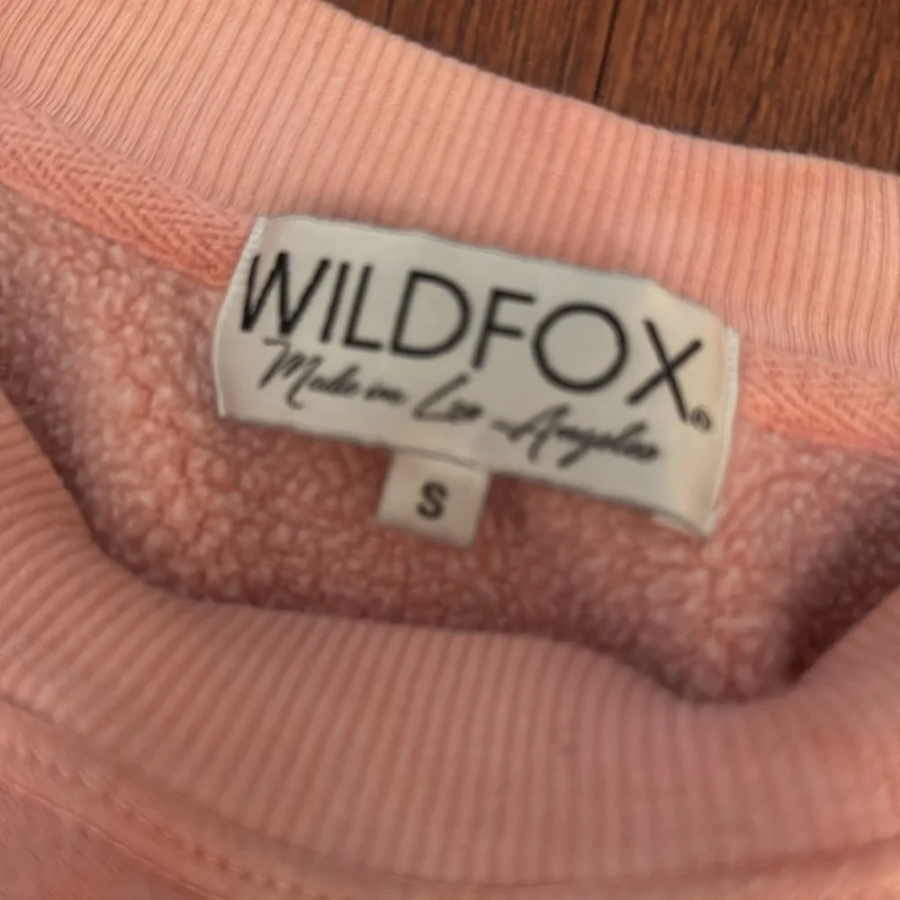 Wildfox Tie Dye Monte Sweatshirt Small Pink Blue Cropped Crewneck Ombre - Picture 3 of 4